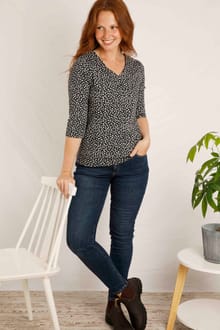 Nanaimo Eco 3/4 Sleeve Top Navy