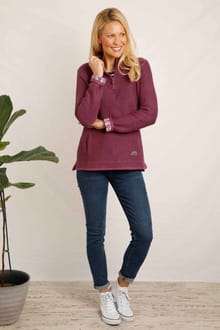 Aria 1/4 Zip Eco Macaroni Sweatshirt Crushed Berry