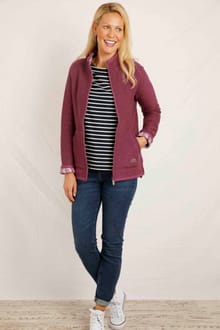 Sontee Full Zip Eco Macaroni Sweatshirt Crushed Berry