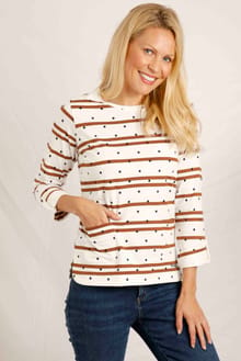 Billie Organic Long Sleeve Striped T-Shirt Light Cream