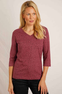 Nanaimo Eco 3/4 Sleeve Top Mulled Wine