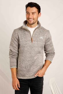 Robins 1/4 Zip Herringbone Soft Knit