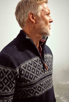 Donny 1/4 Zip Fair Isle Jumper Navy