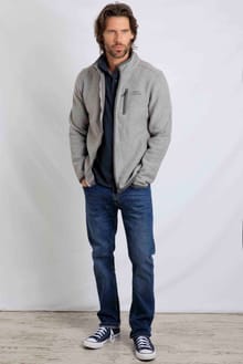 Rossten Eco Full Zip Grid Fleece Steel Grey