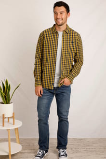 Lando Long Sleeve Check Shirt Mustard