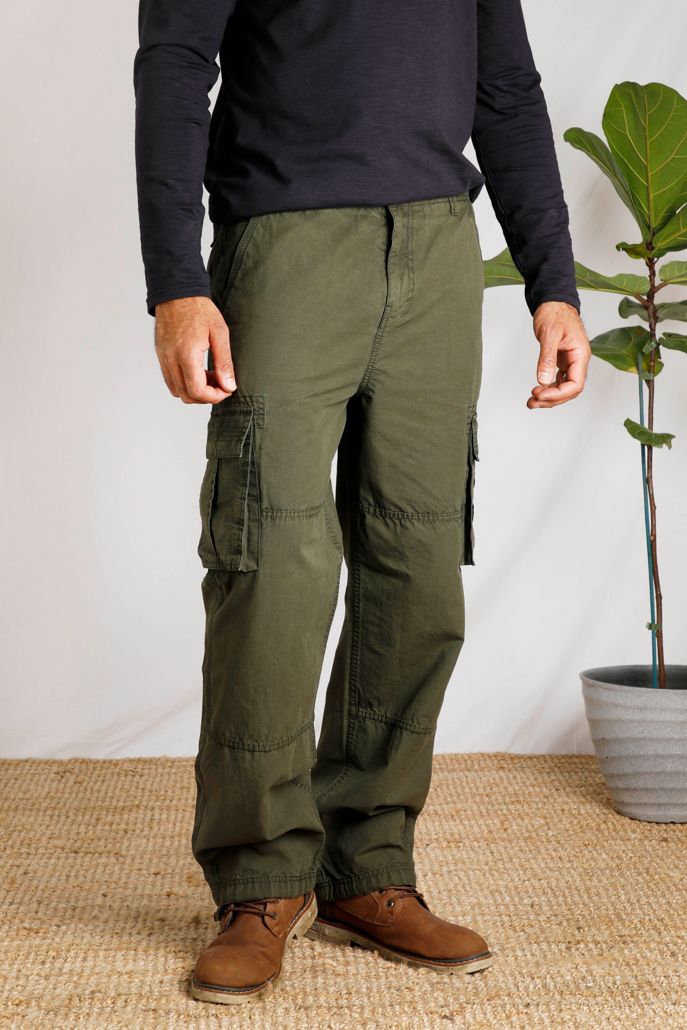 green cargo trousers