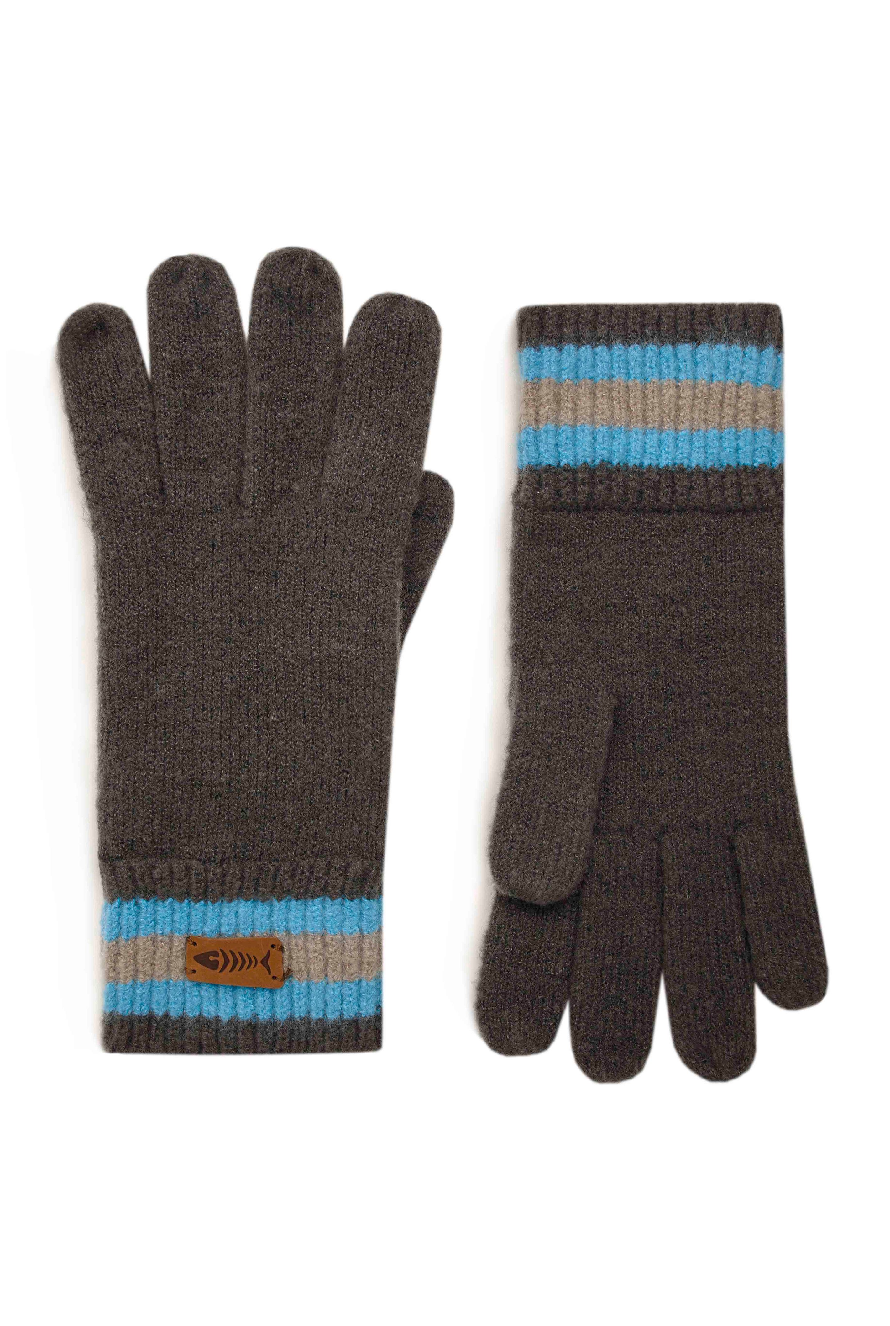 Kodiak Recycled Striped Gloves Dark Grey | Weird Fish