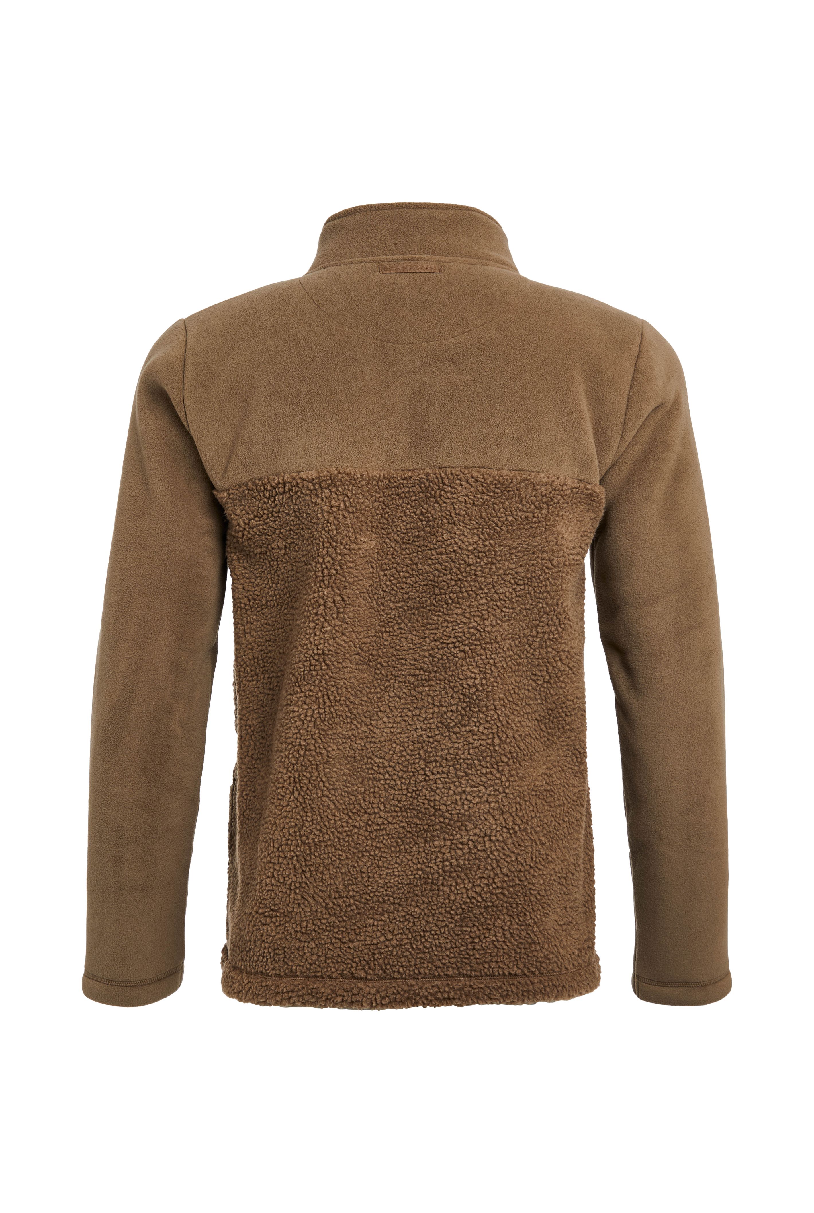 Atmore Recycled 1/4 Zip Panelled Borg Fleece Cola | Weird Fish