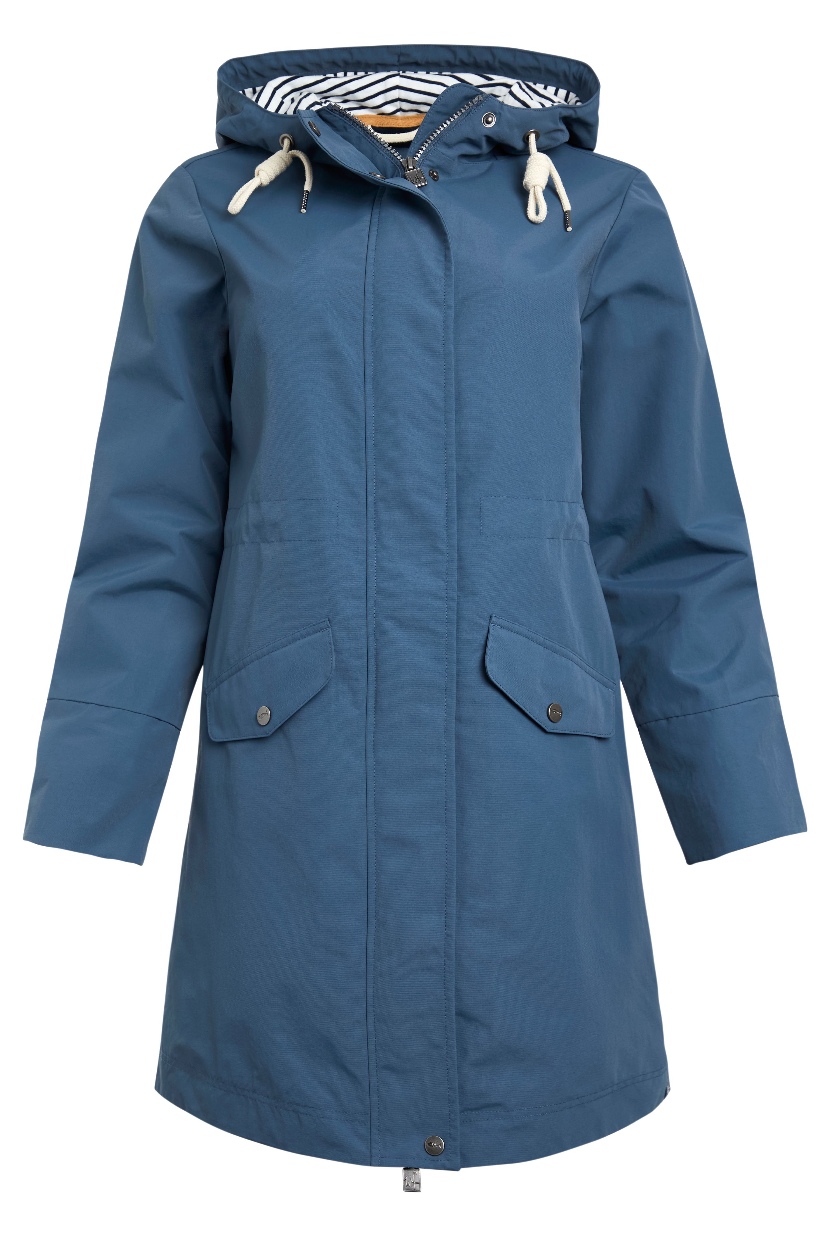 Sanne Recycled Waterproof Longline Jacket Blue Mirage