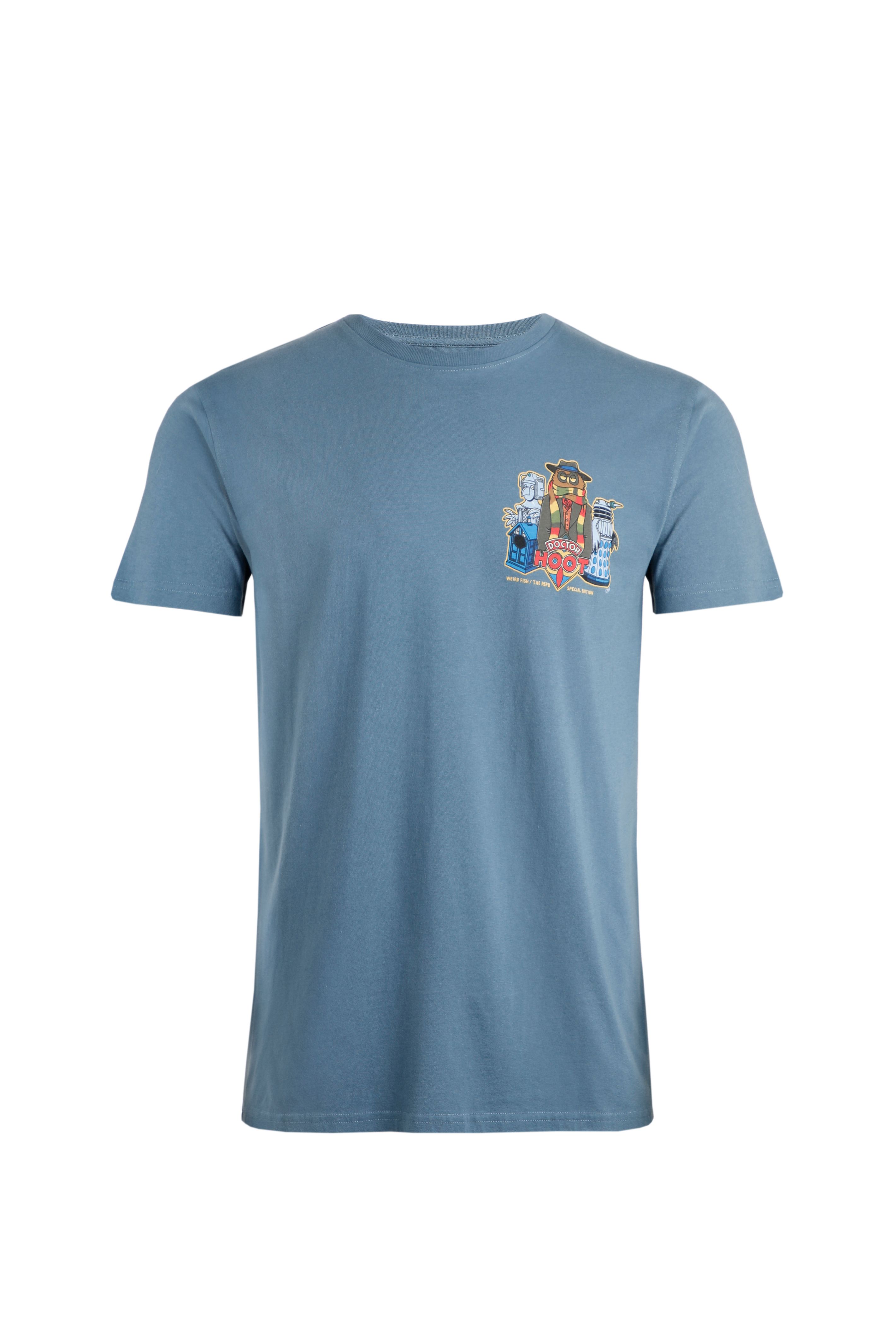 Doctor Hoot Charity Artist T-Shirt RSPB Blue Mirage | Weird Fish