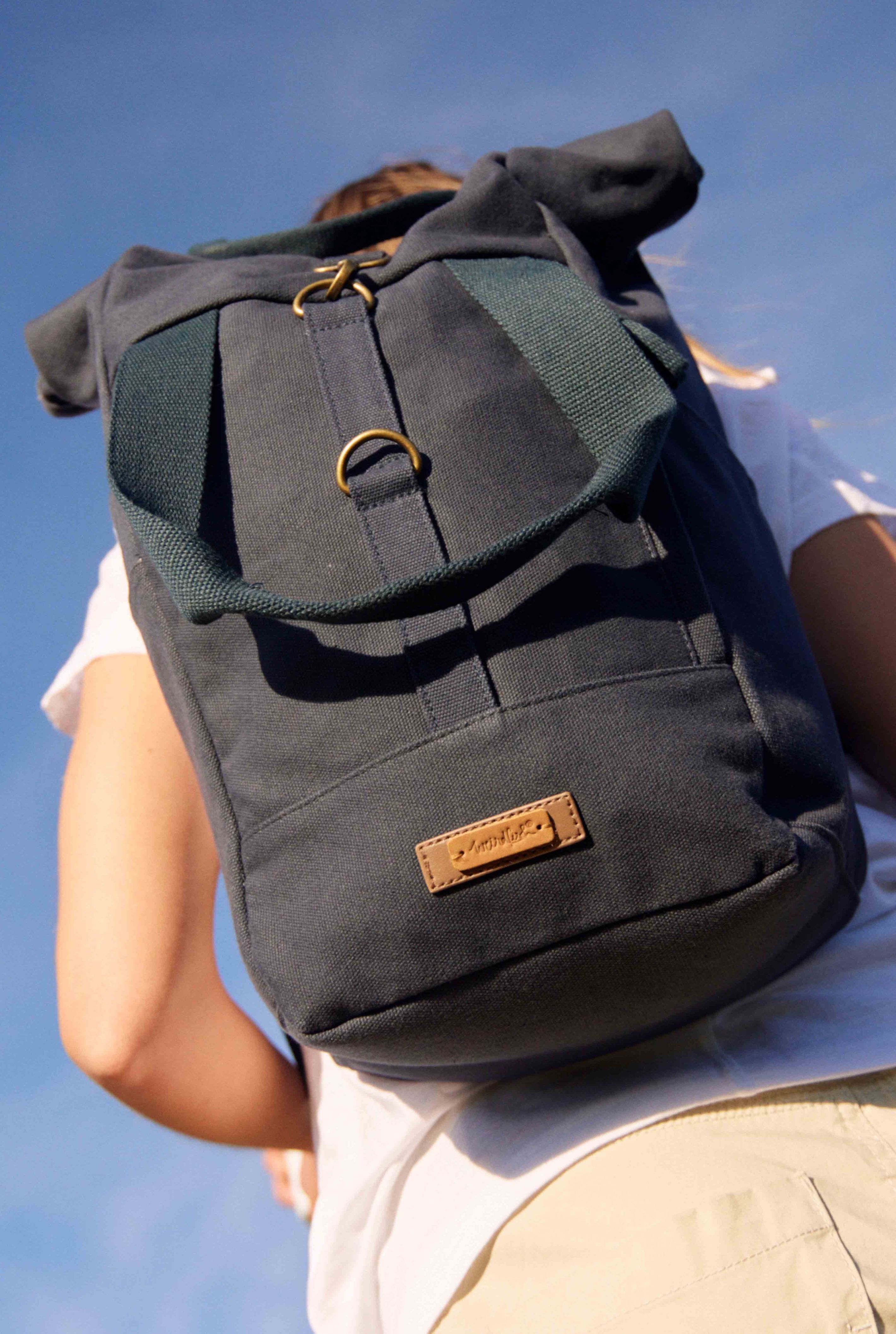 Pottern Washed Canvas Backpack Navy | Weird Fish