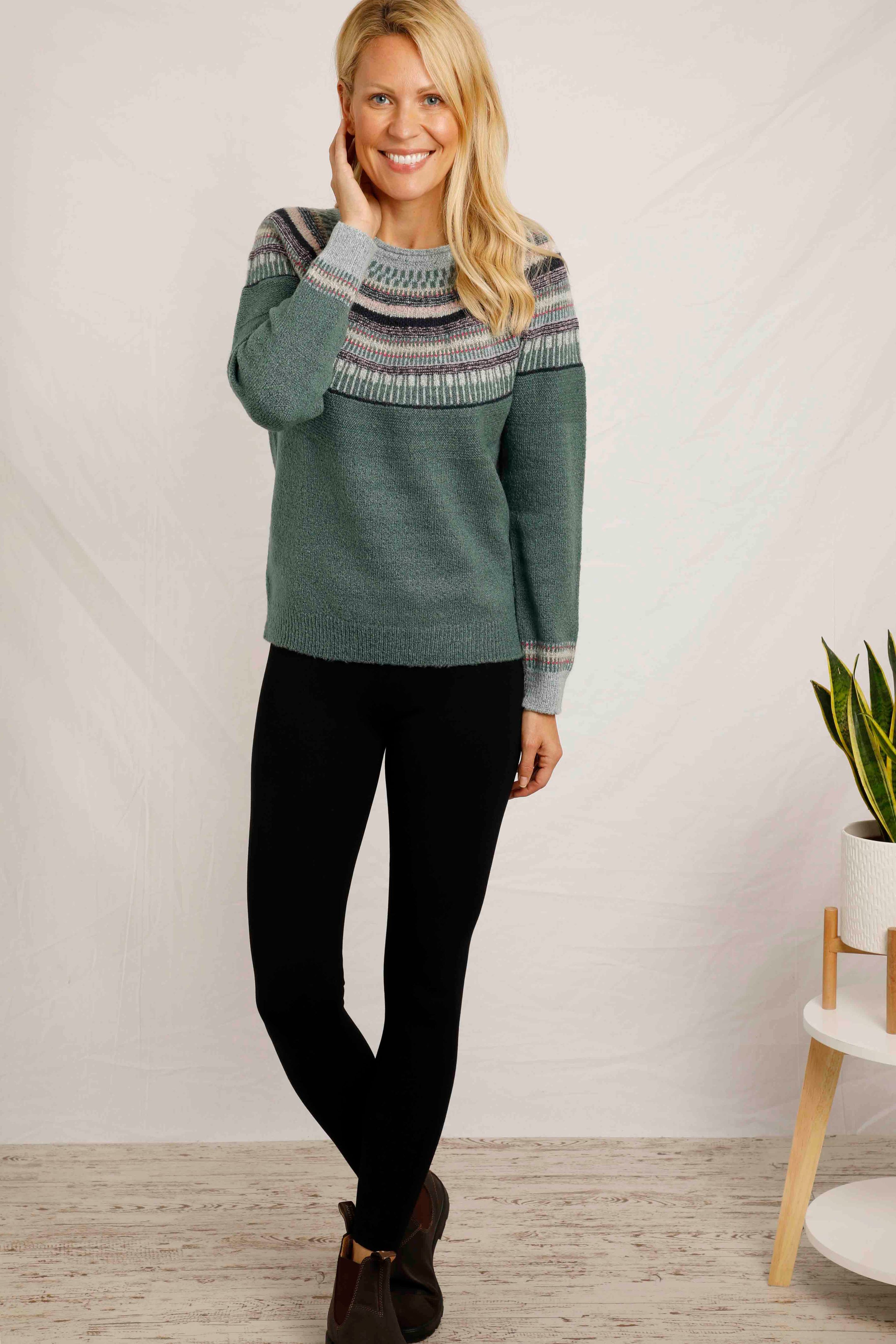 Lowell Patterned Fair Isle Jumper Ivy | Weird Fish