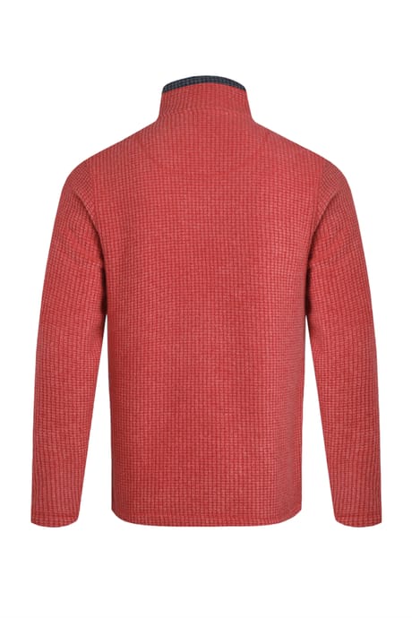 Weird Fish Mens Longmont Eco 1/4 Zip Stripe Grid Fleece Navy