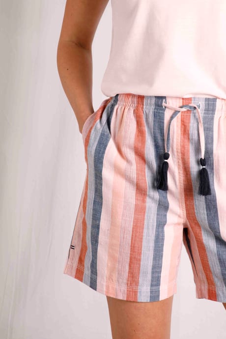 Thia Organic Cotton Stripe Shorts