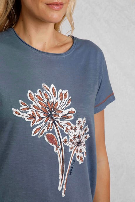 MaQiYa Women's Dandelion Print T-Shirt – Soft Cotton Vintage Graphic Tee In Z-blue, Size Small - View #7
