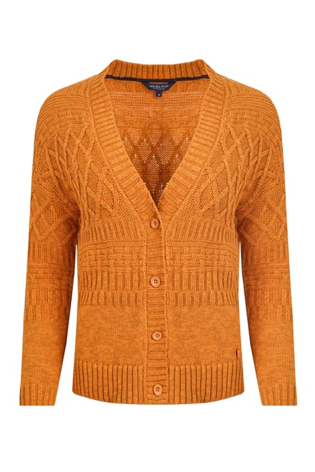 Amiens Eco Mixed Stitch Cardigan Nut | Weird Fish