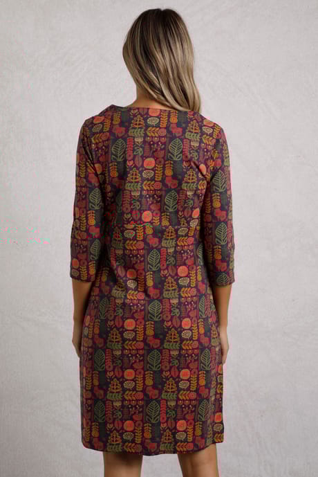 Shafika Printed Jersey Dress Navy | Weird Fish