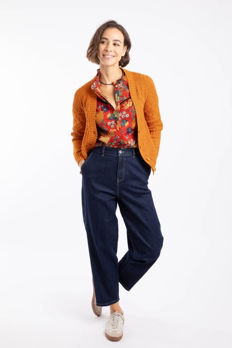 Amiens Eco Mixed Stitch Cardigan Nut | Weird Fish