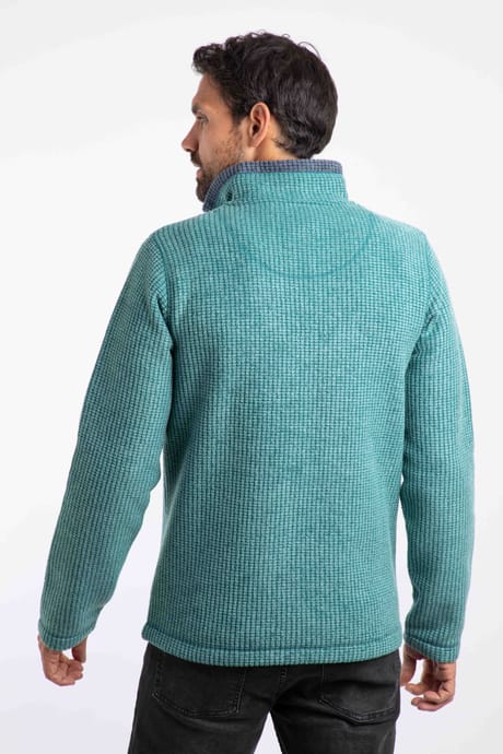 Sweat zippé homme Superdry - Vert foncé - Manches longues - Col montant Vert - Prêt-à