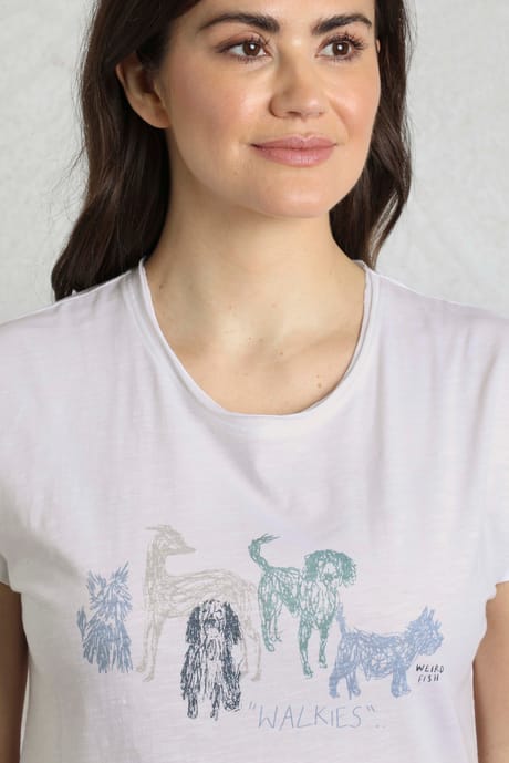 Walkies Organic Cotton Slub T-Shirt White | Weird Fish