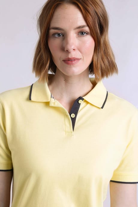 Pammie Organic Cotton Pique Polo Shirt Yellow | Weird Fish