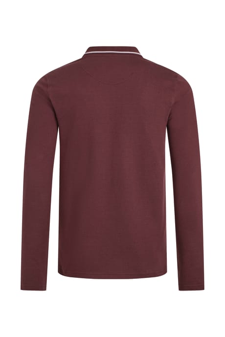 Theo Organic Cotton Textured Jersey Long Sleeve Polo Bitter