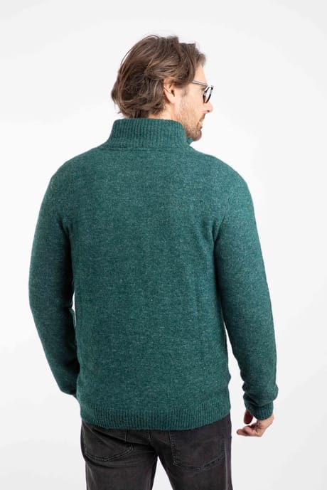 Altwood 1/4 Zip Jumper Deep Teal | Weird Fish