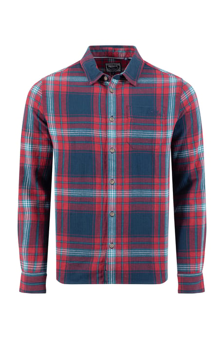 Broxton Organic Cotton Long Sleeve Herringbone Check Shirt