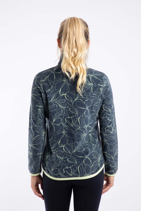 Reena 1/4 Zip Printed Micro Fleece Moonlight Blue | Weird Fish