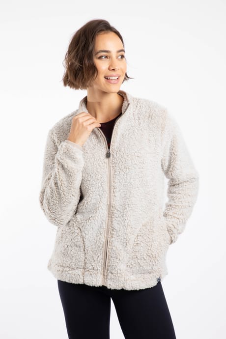 Deliah Cosy Full Zip Fleece Beige | Weird Fish
