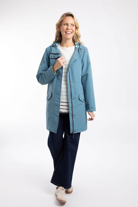 Delara Waterproof Jacket Washed Blue | Weird Fish
