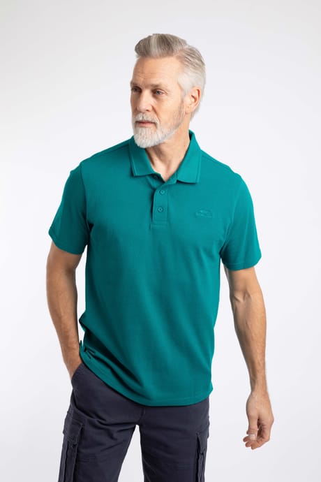 Giles Pique Polo Shirt Peacock Blue | Weird Fish