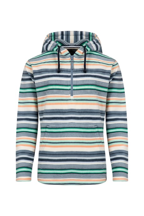 Lana 1/4 Zip Printed Micro Fleece Hoodie Light Cream | Weird Fish
