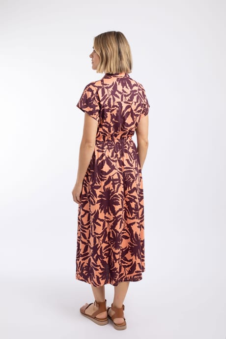 Weird Fish Artemis Printed Jersey Shift Dress Sunset Size 20