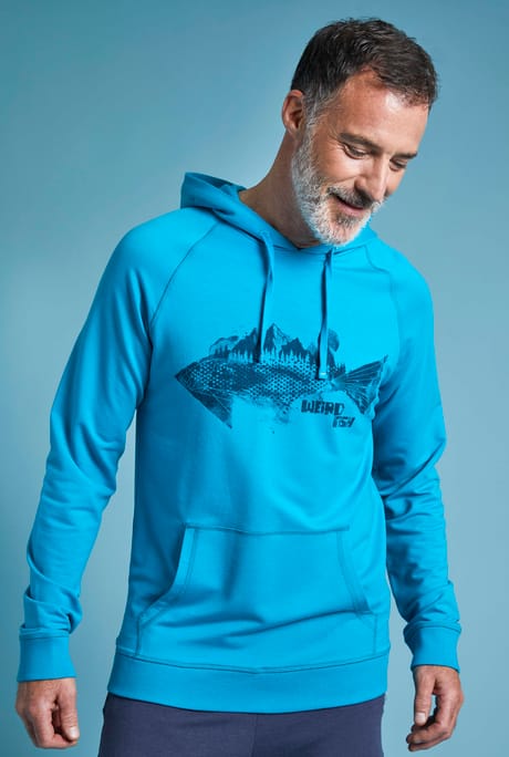 Ares Bamboo Popover Graphic Hoodie Pagoda Blue
