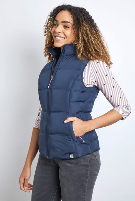 Rena Recycled Lightweight Padded Gilet Navy