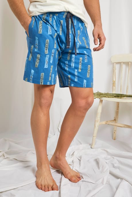 Sandyford Printed Loungewear Shorts Royal Blue