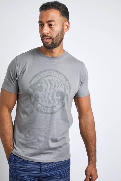 Surf Recycled Organic Graphic T-Shirt Frost Grey