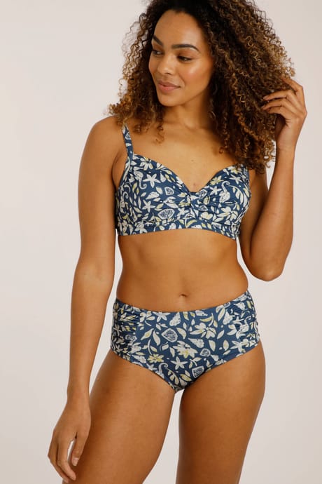 Elise Recycled Polyester Printed Bikini Top Ensign Blue