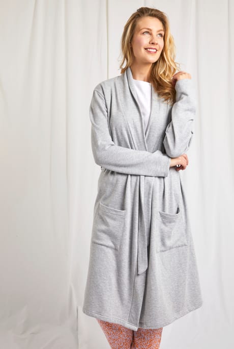Clare Dressing Gown Pearl Grey