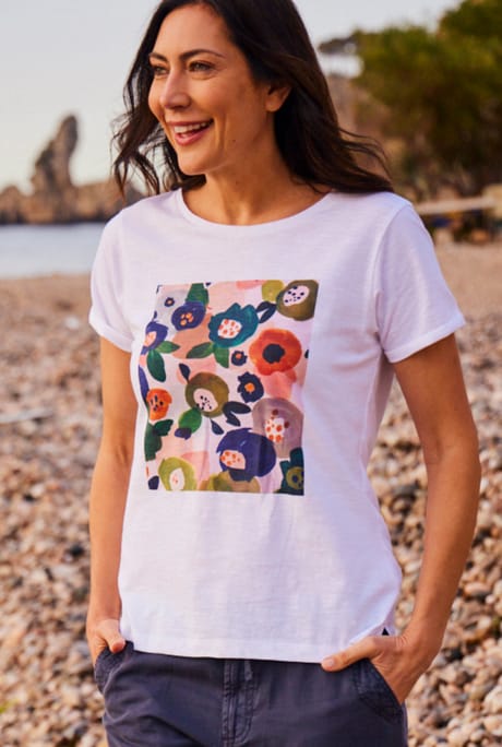 Bloom Organic Cotton Graphic T-Shirt White
