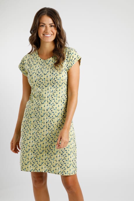 Tallahassee Organic Cotton Printed Jersey Dress Soft Green