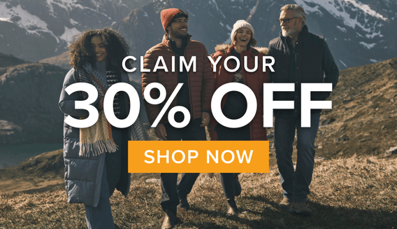 Four people by a mountain claim your 30% off shop now