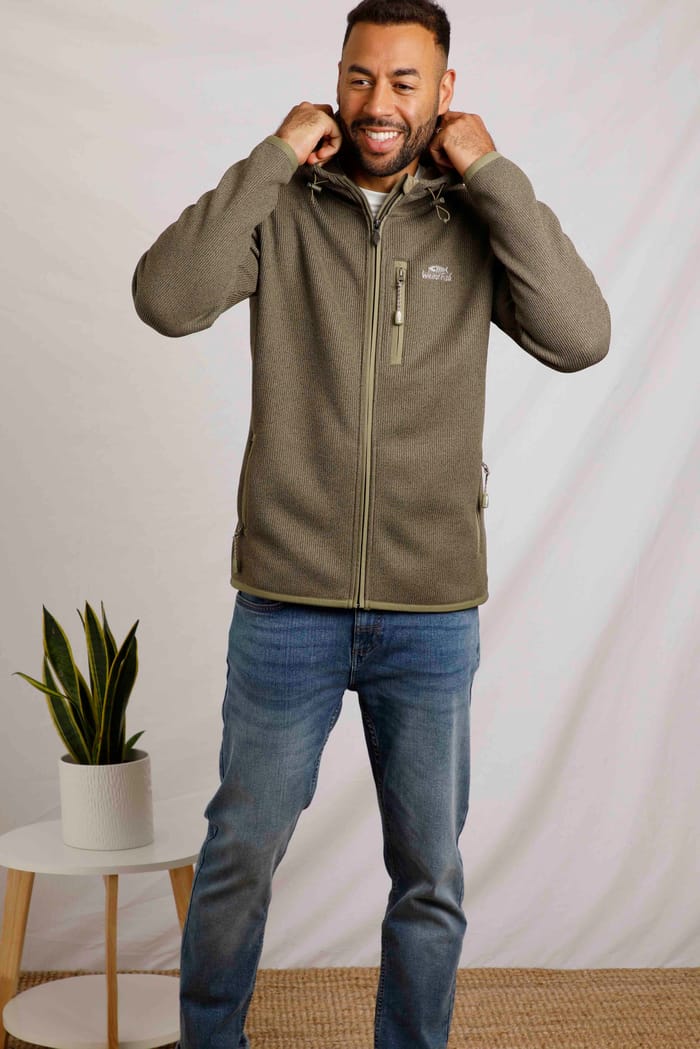 Lockie Recycled Full Zip Bonded Fleece Khaki