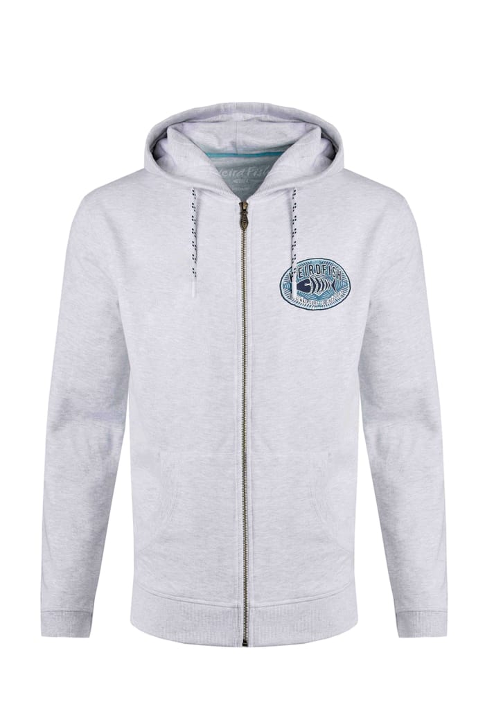Tyndall Graphic Full Zip Hoodie Grey | Weird Fish