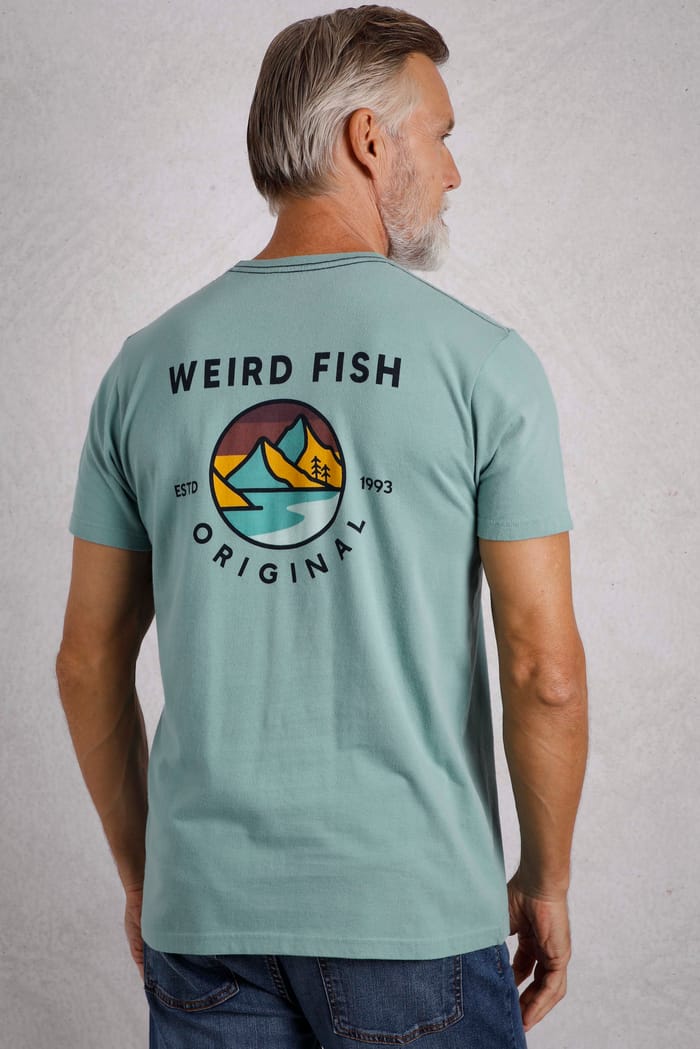 Andes Back Print Graphic T-Shirt Mineral Blue Weird Fish