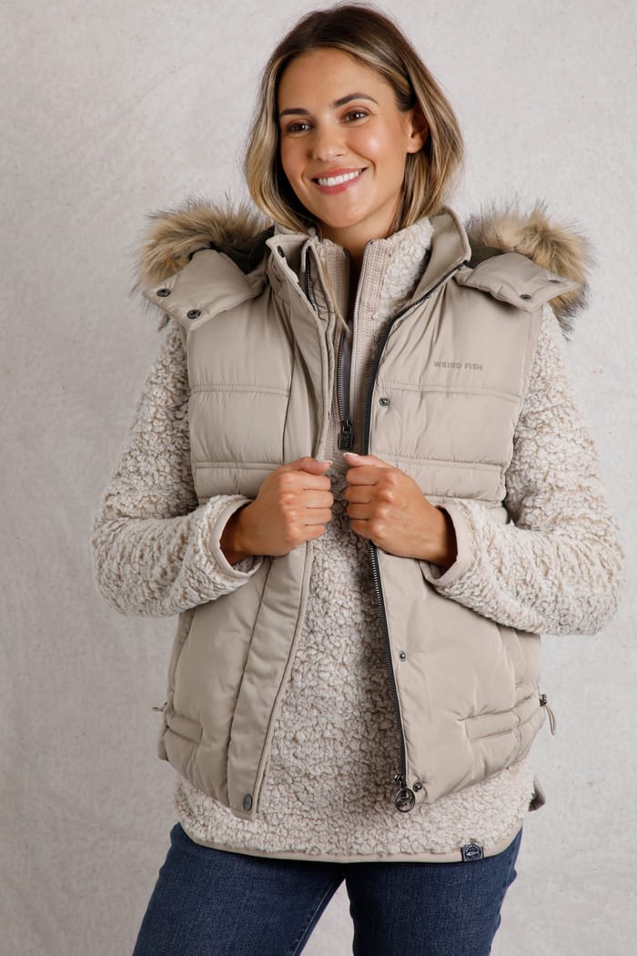 Sabine Arctic Padded Gilet Sand Dune | Weird Fish