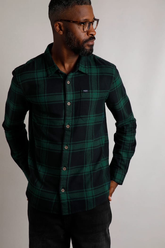 Chester Organic Cotton Flannel Check Shirt Navy | Weird Fish