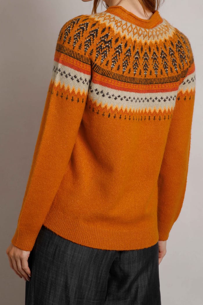 Lowell Fair Isle Jumper Brick Orange Weird Fish