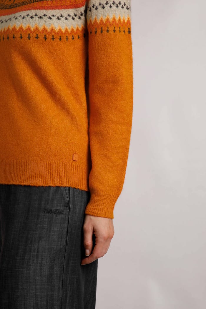 Lowell Fair Isle Jumper Brick Orange Weird Fish